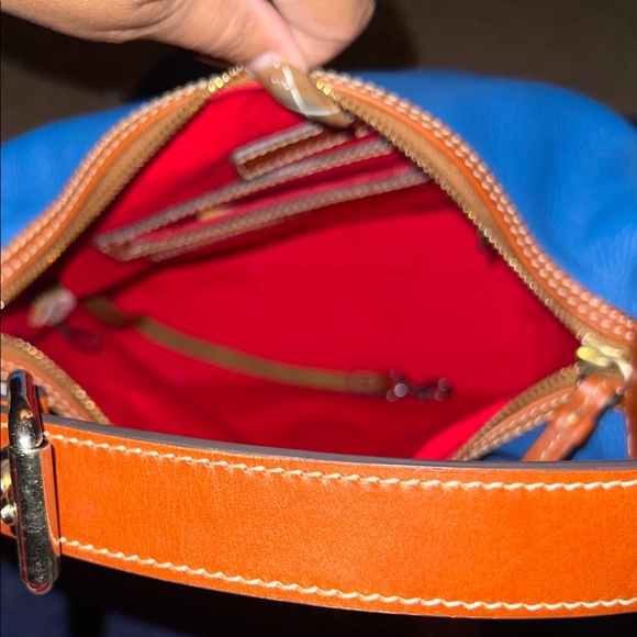 Dooney & Bourke Vibrant Blue Hobo Bag with Tan Accents - Picture 5 of 6
